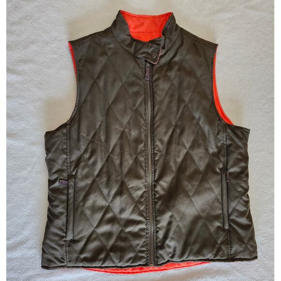 Vintage Ralph Lauren Large Reversible Green/Orange Hunting Utility Vest Quilted - Picture 3 of 9